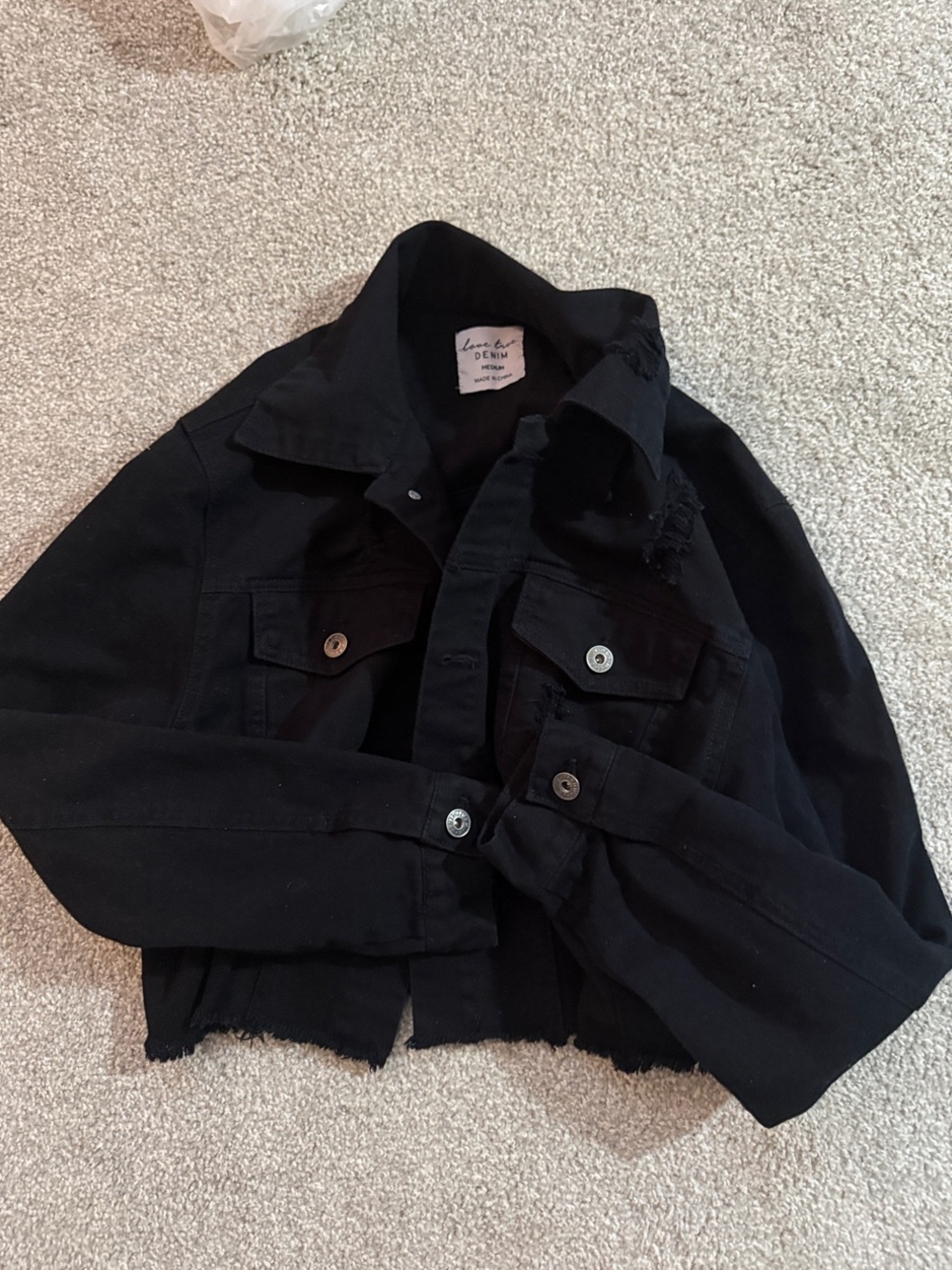 Black Denim Jacket - Classic Cropped Style